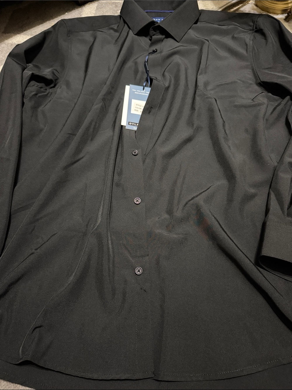 Dylan Park men’s 3X black stretchy fit dress shirt / NEW